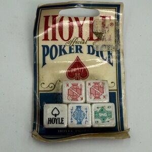 Hoyle Official Poker Dice Vintage 1992 Set Model 8191 Playing Card Graphics